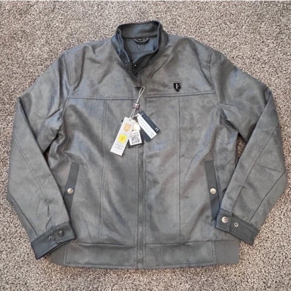 F-collection Men’s Grey Suede Leather Jacket. Size XXL. NWT (Fits like XL) - Picture 2 of 11